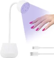 UV Gel Nail Lamp, Portable UV LED Nail Lamp 360°Rotatable Flexible Hose LED Nail Dryer Gel Nail Polish Curing Light, Flash Quick Dry Nail Light for Home DIY & Salon Manicure Decor