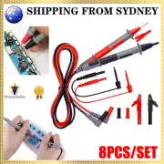 8X Alligator Clip Multimeter Test Leads for Meter Electrical Probes Tools New AU