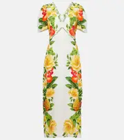[Farm Rio] Farm Rio Floral linen maxi dress AU 6 multicoloured