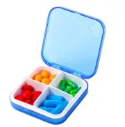 3 X Blue Pocket Pill Box Tablet Vitamin Medicine Case Container
