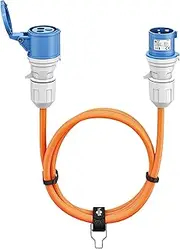 goobay CEE Extension Cable for Caravans, 10 m, CEE Plug to CEE Socket with Cap, IP44, Cable for Camping, Motorhome and Caravan, 76229