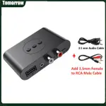 TOL 音頻接收器適配器 NFC V5.0 AUX 適配器 USB 3.5MM 2 RCA 音頻輸出用於電視車載對 2