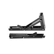 2Pack 9.84"x4.72"(LxH) Folding Shelf Brackets Carbon Steel L Bracket Black