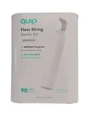 Quip White Plastic Refillable Floss String Starter Kit White 90 uses HG30