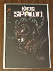 King Spawn #10 Original BLANK COMIC COLOR SKETCH By Eddie Nunez Signed With COA