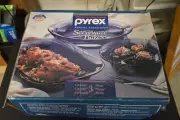 Pyrex Amethyst 3 Piece Set Purple Glass Round Oval Rectangular NOS