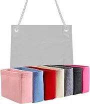 [Generic] Xoppia Bag Organizer compatible with YSL Niki Shopping Medium Bag. Felt Bag Insert for Handbag. Bag Liner for Women Tote Bags. (Black, Style B: Side Zipper)