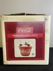 RARE VTG Coca-Cola Coke Bottles On Ice Ceramic Cookie Jar NEW IN BOX