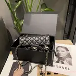 現貨二手 CHANEL 香奈兒 23C新款 小羊皮 黑色 足球金球 CF 鏈條包 斜背包 肩背包 AS1787