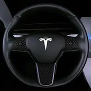 EV Wraps Tesla Model 3 Steering Wheel Cover Wrap - Carbon Fiber