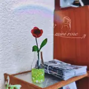 2PC 1/6 Scale Dollhouse Miniatures Mini Flowers Glass Vase Decorate Accessories