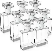[Foraineam] 8 Pack 30ml / 1 oz. Clear Refillable Perfume Bottle, Portable Square Empty Glass Perfume Atomizer Bottle with Spray Applicator, Clear, nipple cover-b-2-171