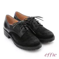 在飛比找momo購物網優惠-【effie】個性美型 仿麂皮絨拼接牛皮休閒鞋(黑)