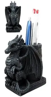 Ebros Medieval Fantasy Smaug Dragon Stationery Holder Statue Gothic Dragons O...