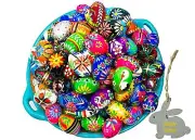 Pysanky (PISANKI) Set 14. Handpainted Polish Wooden Easter Eggs. Packing by G...