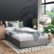 Oikiture Bed Frame Single Size Gas Lift Bed Base With Storage
