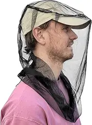 Mosquito Head Net for Insect, Fly & Bug Protection - Quality Mesh Netting for Travel, Camping, Gardening, Safari & Fishing - Fits All Type of Hats for Men & Women