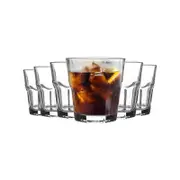 LAV 6 Piece Aras Water Tumblers Set - Faceted Whiskey Soft Drinks Glasses - 200ml