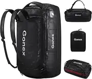 [Gonex] 40/60/80L Water Repellent Duffel Bag Heavy Duty Backpack with Straps&Shoe Compartment for Hiking Camping Travelling, Black, 80L, Classic