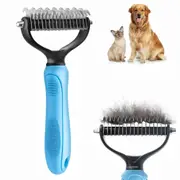 2-sided Undercoat Rake Pet Grooming Dematting Comb Brush for Double Coat Long Hair