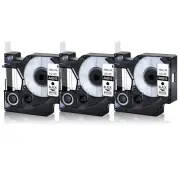 3PK Black on White Label Tape For DYMO D1 45013 1/2 X 23' S0720530 LabelManager