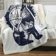 Nautical Wolf Throw Blanket