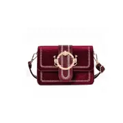 Fashion Fabric Surface PU Single Shoulder Bag Small Square Bag Ladies Messenger Bag Handbag (Red)