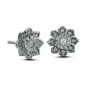 0.17 CT. T.W. Diamond Flower Stud Earrings in Sterling Silver