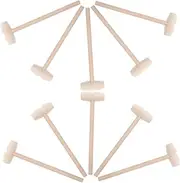 PHENOFICE 10pcs Wooden Hammer Mini Handheld Hammers for Safe and Hammering Tools Ergonomic Grip for Playtime and Skill Development
