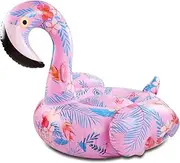 Portable Flamingo-Shaped Swimming Ring, Blue Inflatable Air Mattress with Hand Pump, Inflatable Pool Float Raft Lounge for Adults Inflatable LWX
