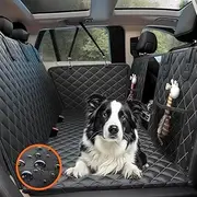 Back Seat Extender for Dogs Hard Bottom Holds 400lbs, Sturdy Dog Car Seat Cover for Back Seat, Waterproof and Non-Slip Pets Backseat Protector with Mesh Window and Storage Pocket for Car SUV