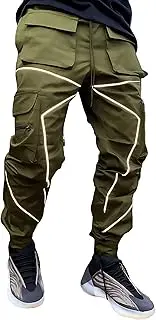 [BOOMLEMON] Men's Cargo Jogger Pants Reflective Technical Hip Hop Harem Pants Punk Streetwear Tactical Track Pants