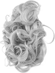 DONFAMDS Curly Bun Hair Piece for Women Lightweight Messy Bun Extension with Comb Clip Versatile Updo Hair Accessory for Daily Wear Durable and Easy to Use Chignon Hairpiece Grey