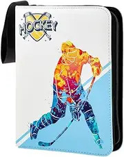 Generic Trading Card Binder, Hockey Card Binder with Sleeves, Double-Sided Collector's Storage Album for Football Sports Cards, Blue
