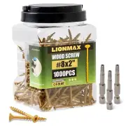 LIONMAX Deck Screws 2 Inch, Wood Screws #8 x 2, 1000 PCS, Rust Resistant,