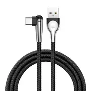 MVP 90 Degree Elbow Type C Reversible 2A Fast Charging Data Cable With LED Light 2M