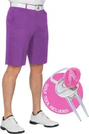 Royal and Awesome Men`s Golf Shorts Purple Patch Golf Shorts + Tool W 30 - 44