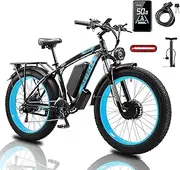 [Kinsella] KETELES Electric Bike, K800 Model, 26 inche Fat Tire E-Bike 2 * 1000W Dual Motor Electric Bike, 48V 23Ah Battery, Aluminum Frame, Mountain Trails, 21-Speed, Hydraulic Disc Brakes, Green