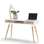 Myst Oak & White 2 Drawer Writing Desk