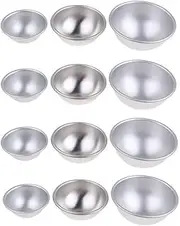 12pcs Stainless Steel Bath Bomb Molds Press Machine Metal DIY Soap Making Supplies Mold for Bath Bomb Fizzies