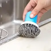 Creative steel wire ball with handle household kitchen supplies ductile iron wire ball dishwashing brush pot washing brush kitchen Accessories/1076