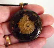 TACHYON ORGONE PENDANT elite shungite & Ammonite HEALTH HEALING PROTECTION
