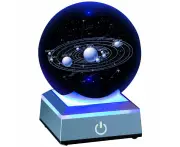 Solar System Crystal Ball 80Mm 3.15"With 3D Laser Engraving Solar System With Touch Switch Led Light Base Cosmic Model With Planet Name