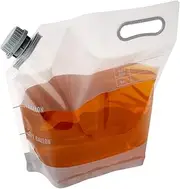 Cater Tek 1 Gallon Water Containers, 10 BPA-Free Drink Bags - Collapsible, Includes Tamper-Evident Caps, Clear Plastic Beverage Bags, for Catered Events, Camping, or Hiking, Durable Handle