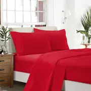 Super Soft 4-Piece Queen Size Sheet Set - Red