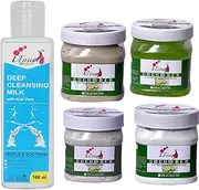 I TOUCH HERBAL CUCUMBER SCRUB , CREAM , PACK , GEL 500 ML X 4 + DEEP CLEANSING MILK 100 ML (PACK OF 5)