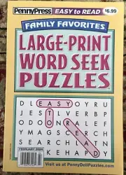 Penny Press Family Favorite Large Print Word Seek Puzzles February 2024