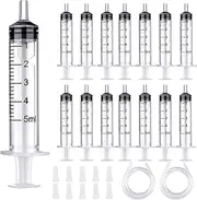 Jotia 30Pcs 5ml Bulk Plastic Syringe with Caps, Soft Tube, without Needle, Liquid Measuring Syringe Tools with Measurement for Scientific Labs, Liquid Measuring (Individually Sealed)