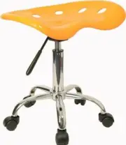 Flash Furniture Vibrant Orange-Yellow Tractor Seat and Chrome Stool - Yellow