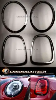 MINI F55 F56 F57 Replacement Gloss Black Headlight + Rear Light Surrounds set